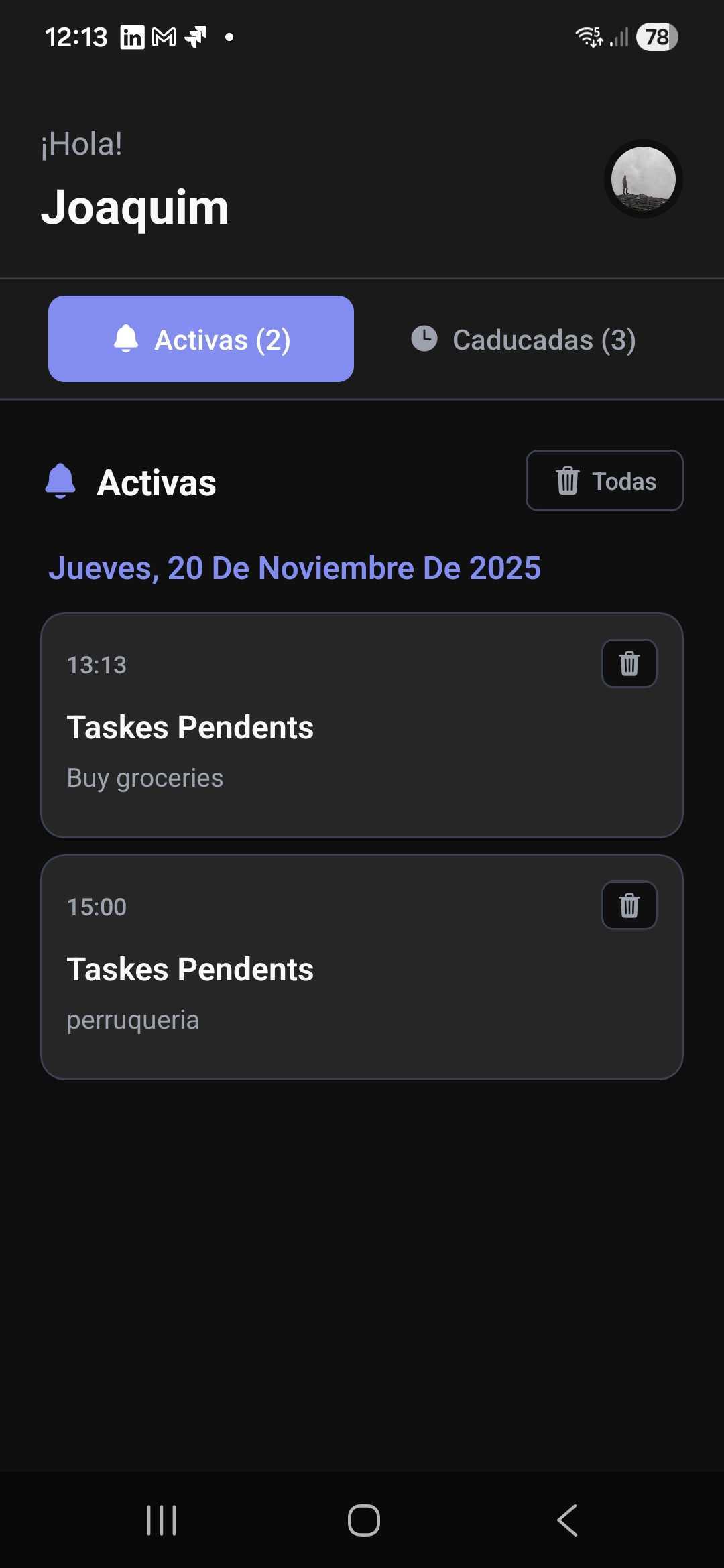 Notelert App Screenshot